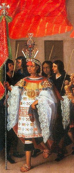 Desfile del Alfrez Real de los Incas en la procesin del Corpus Christi, Cuzco (siglo XVII).