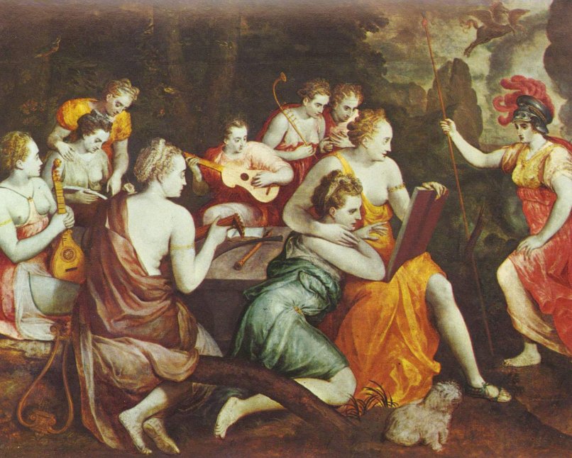 Atenea en las Musas de Frans Floris de Vriendt (1519/15201570)