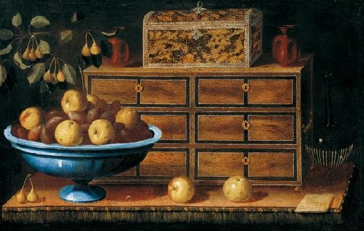Cuadro de Pedro de Camprobn, Escritorio con arquilla y frutero