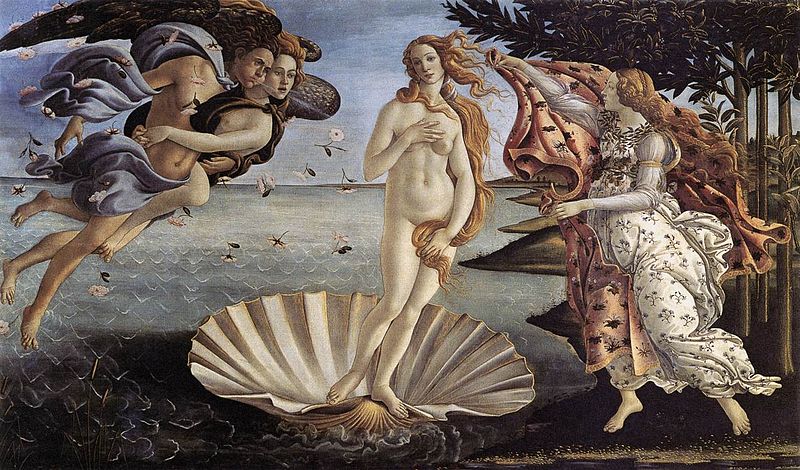 El nacimiento de Venus, Sandro Botticelli, 1485.
