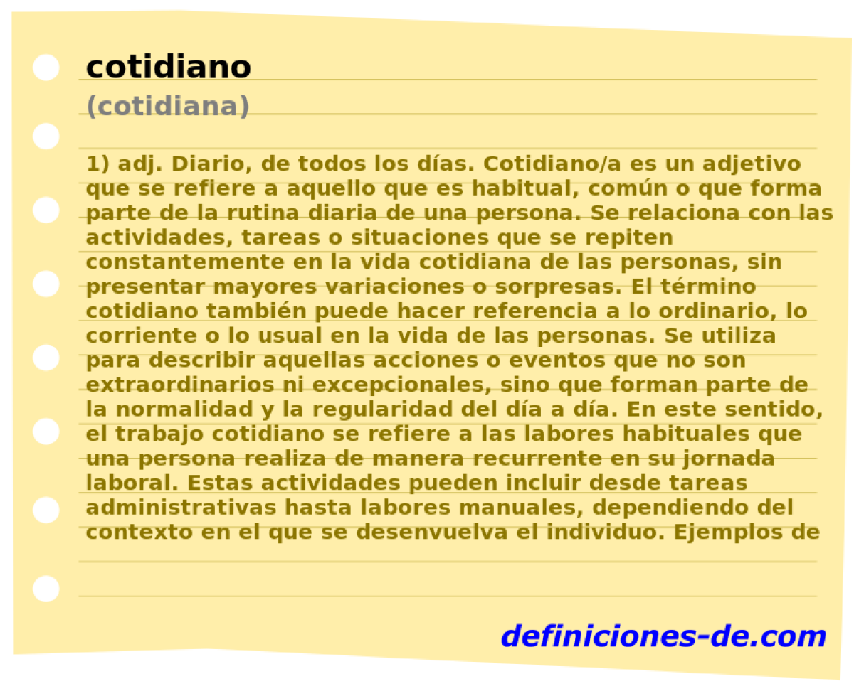 cotidiano (cotidiana)