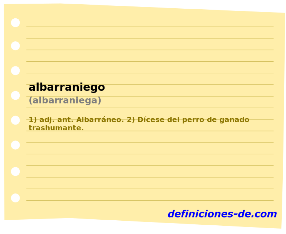 albarraniego (albarraniega)