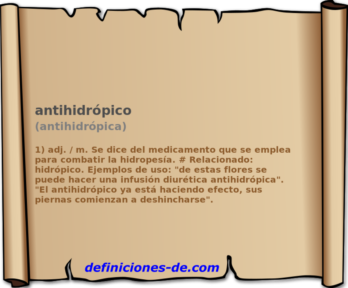 antihidrpico (antihidrpica)