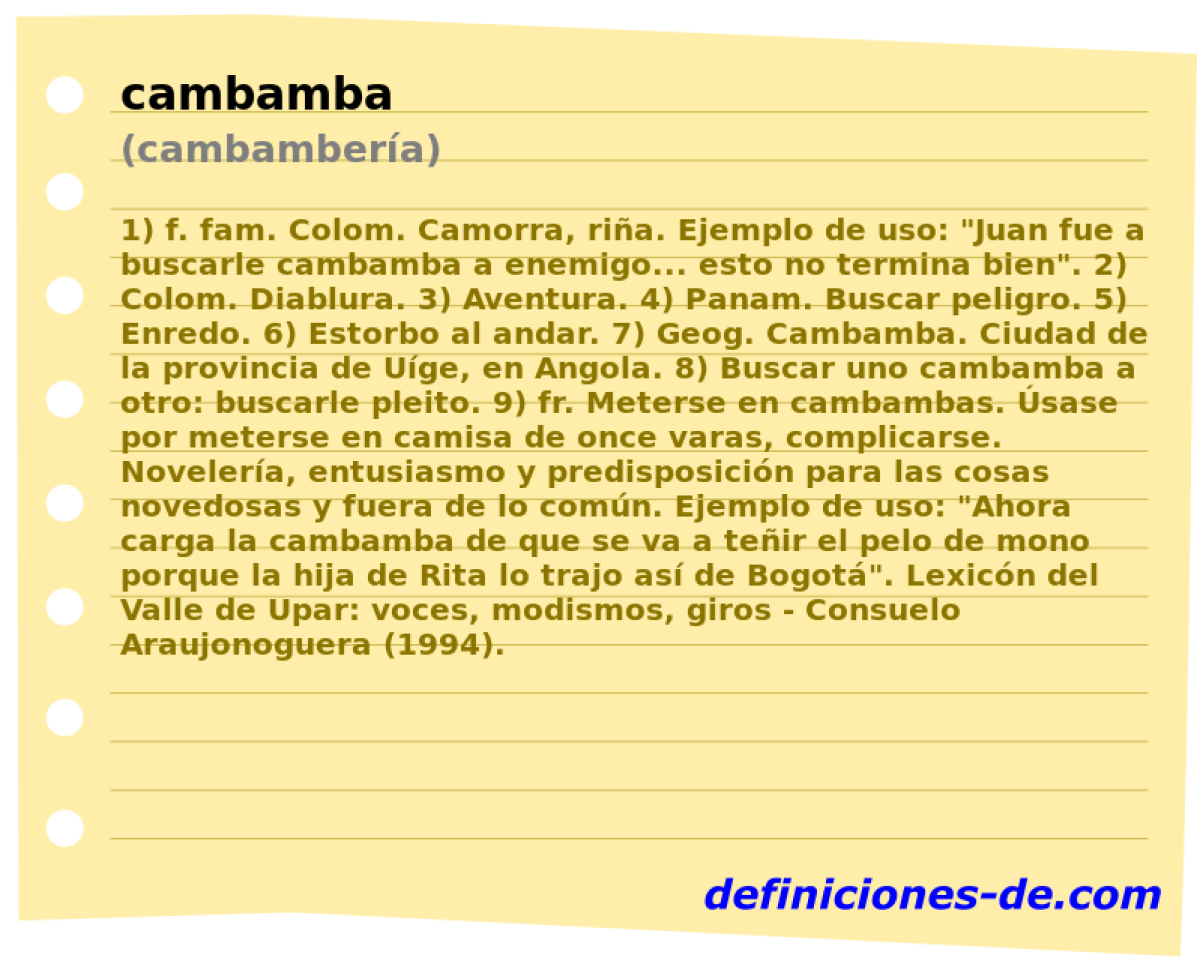 cambamba (cambambera)