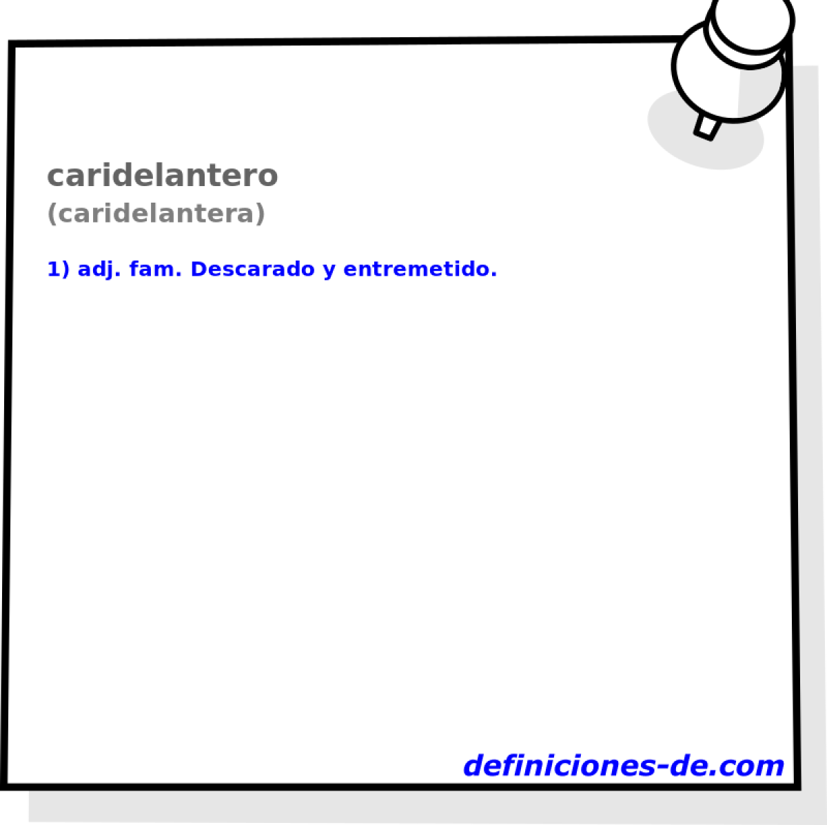 caridelantero (caridelantera)