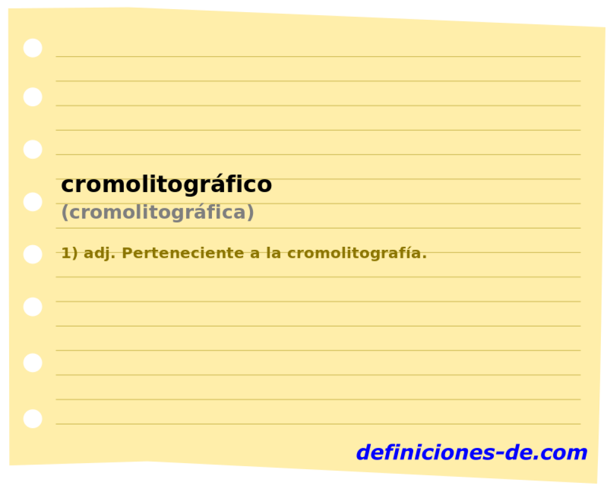cromolitogrfico (cromolitogrfica)
