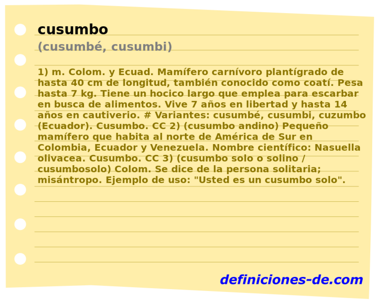 cusumbo (cusumb, cusumbi)