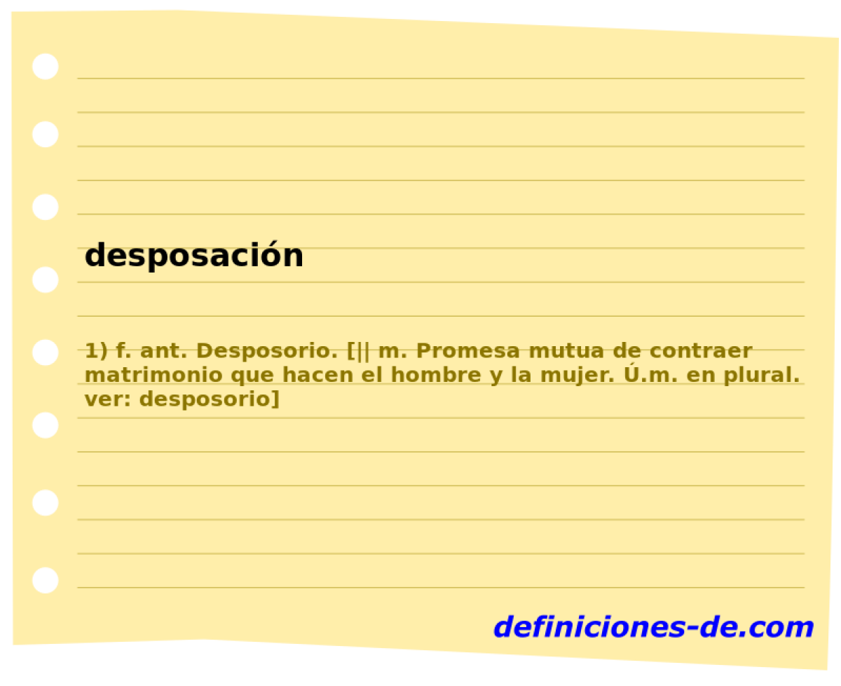 desposacin 