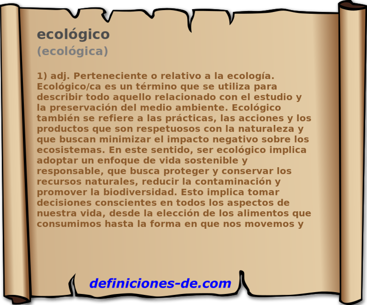 ecolgico (ecolgica)