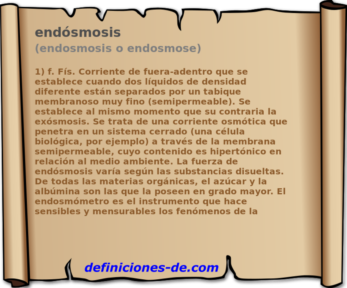 endsmosis (endosmosis o endosmose)