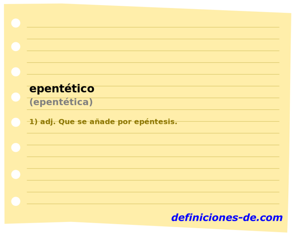 epenttico (epenttica)