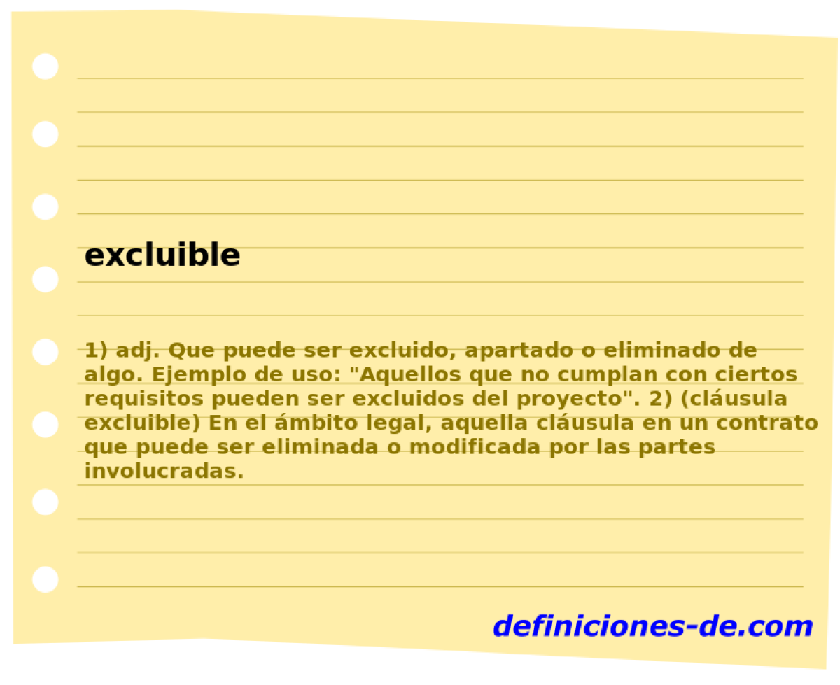 excluible 