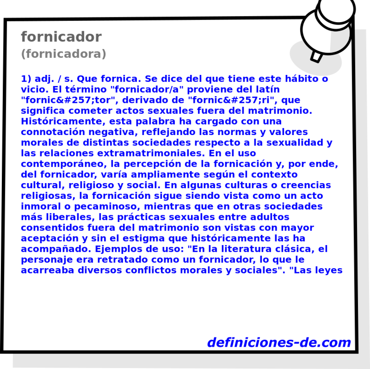 fornicador (fornicadora)