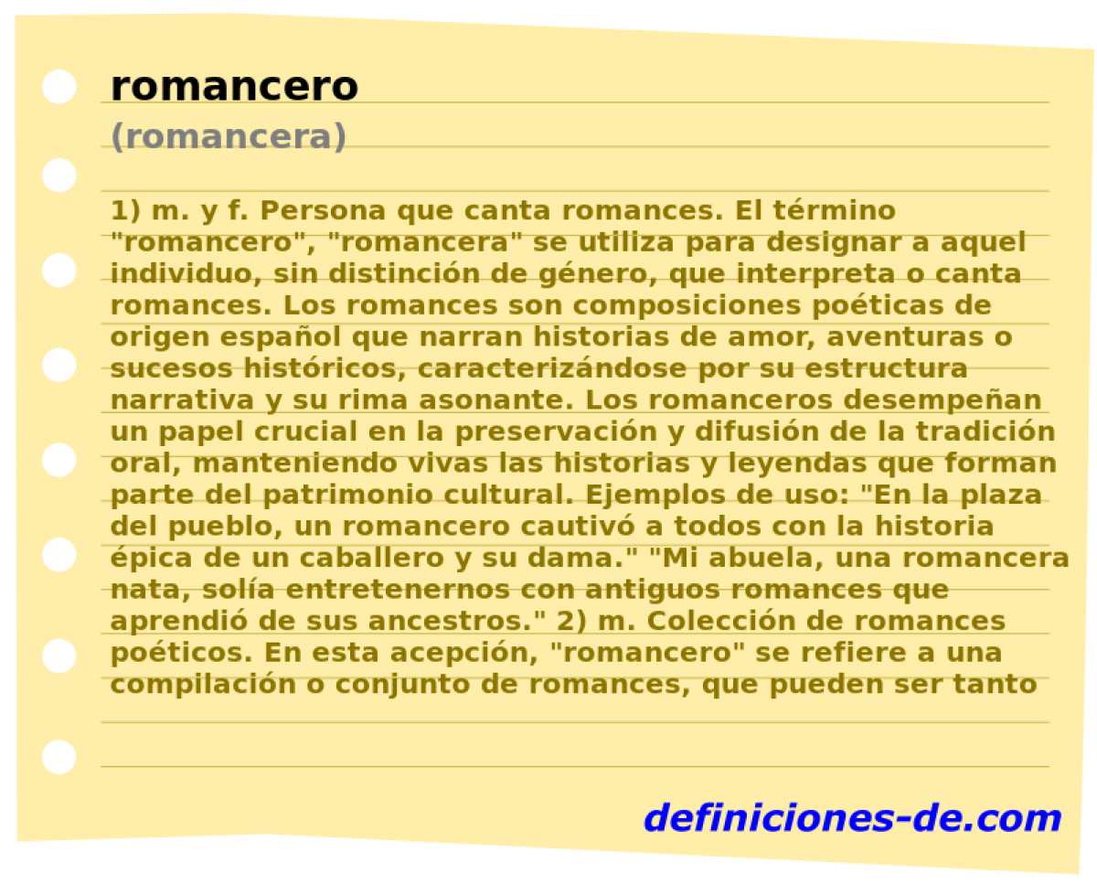 romancero (romancera)