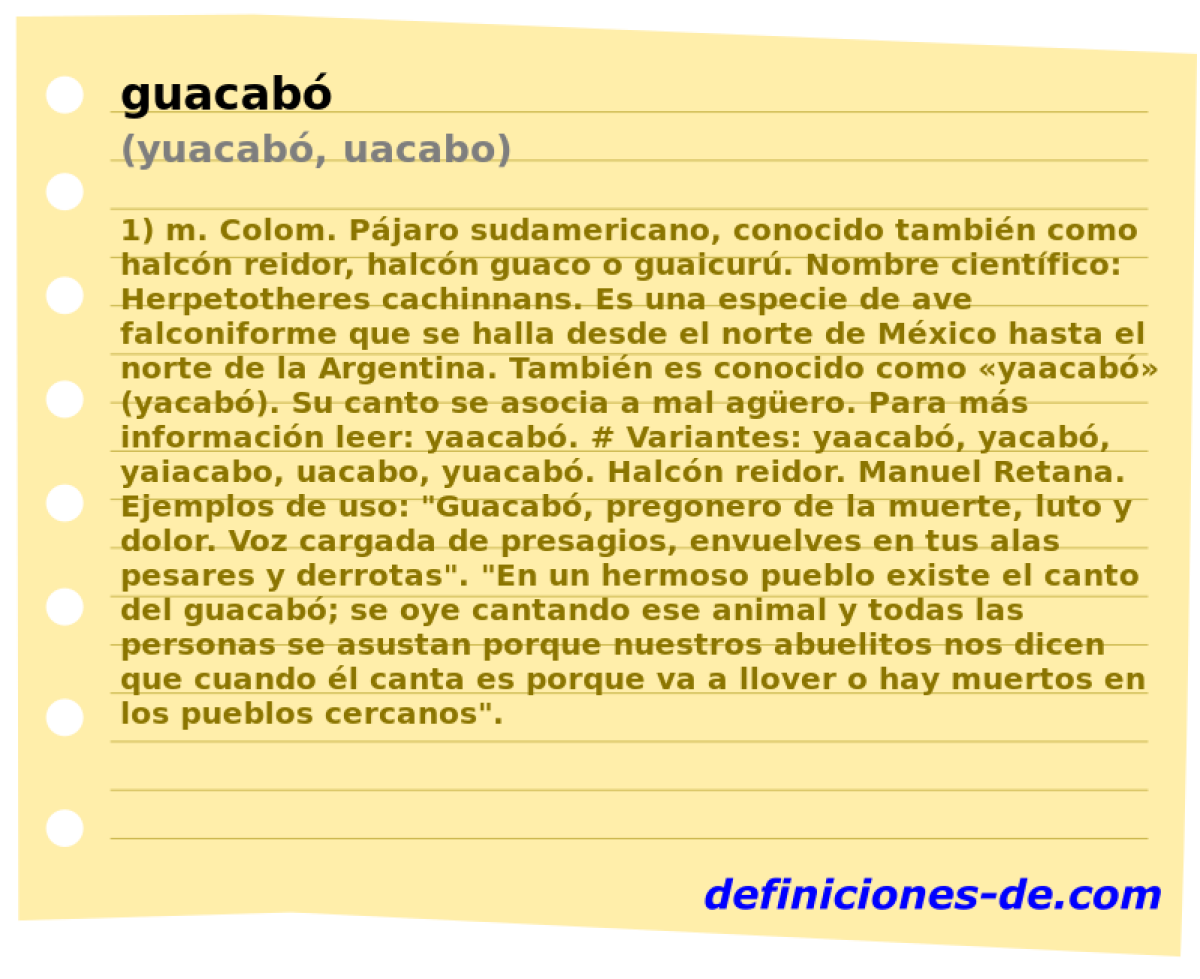 guacab (yuacab, uacabo)