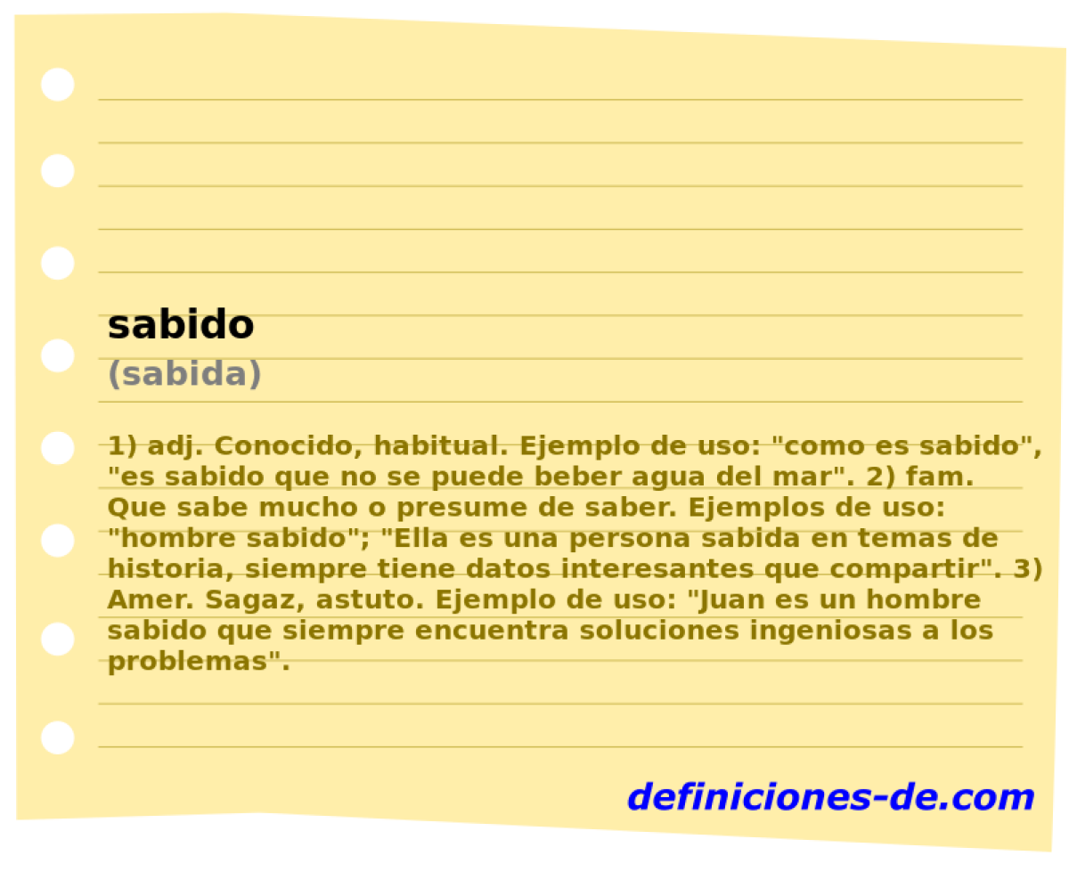 sabido (sabida)
