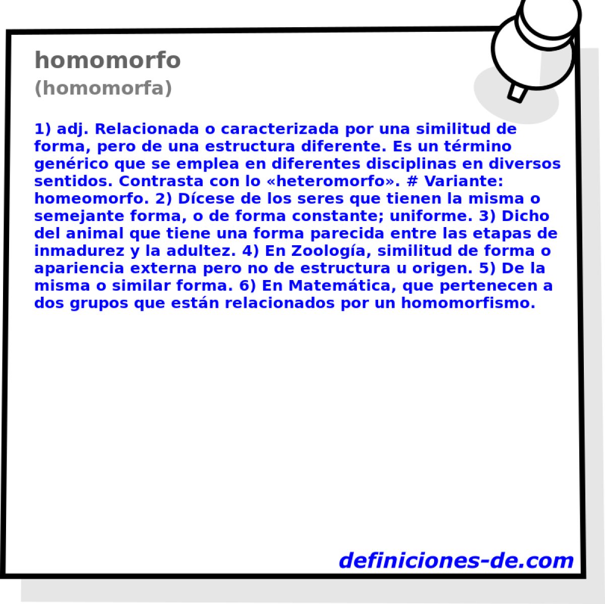 homomorfo (homomorfa)