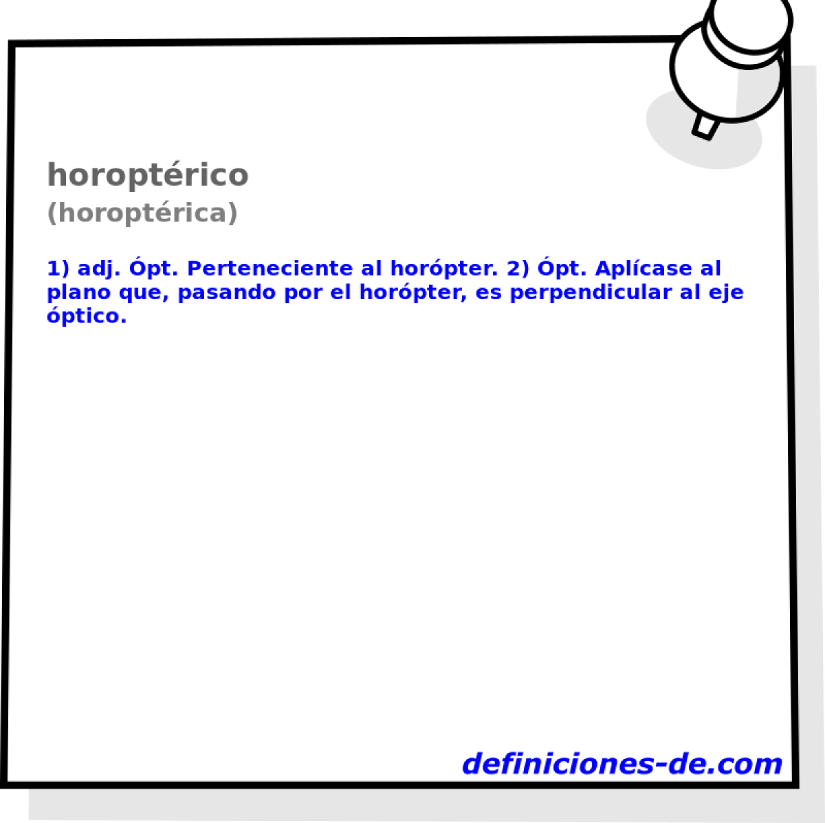 horoptrico (horoptrica)