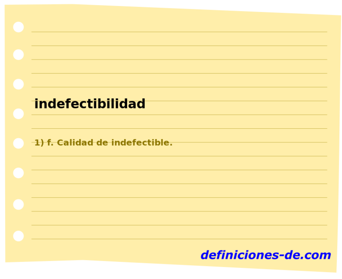 indefectibilidad 