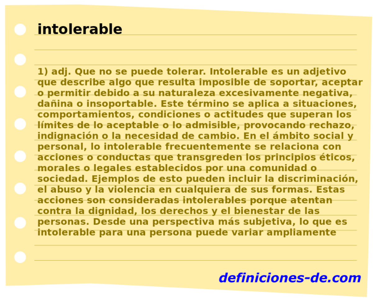 intolerable 