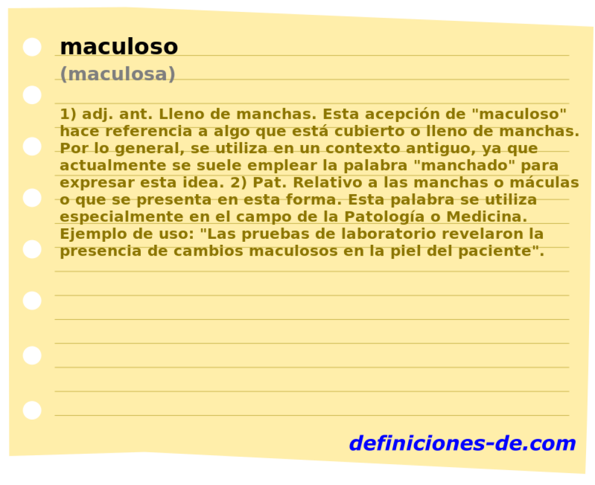 maculoso (maculosa)