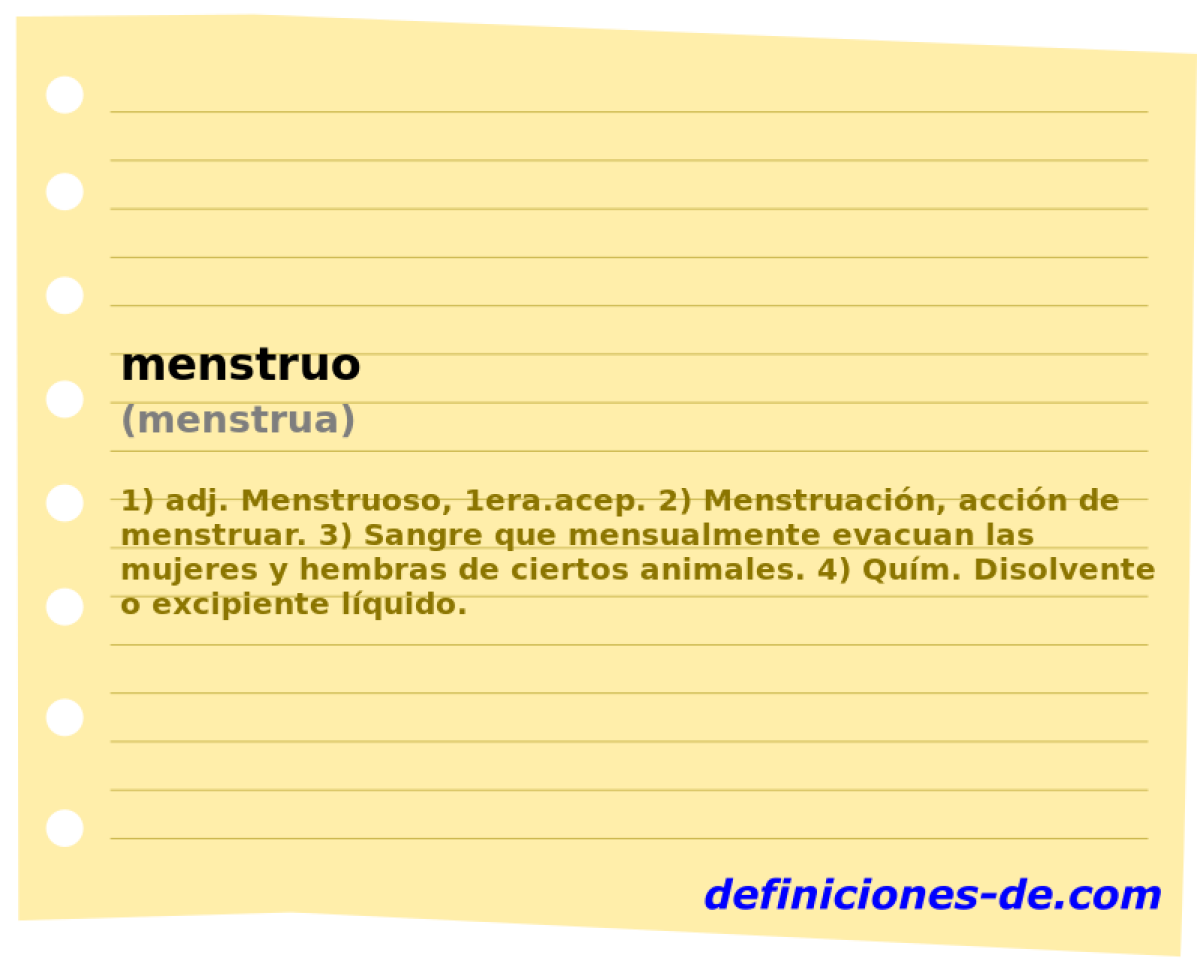 menstruo (menstrua)