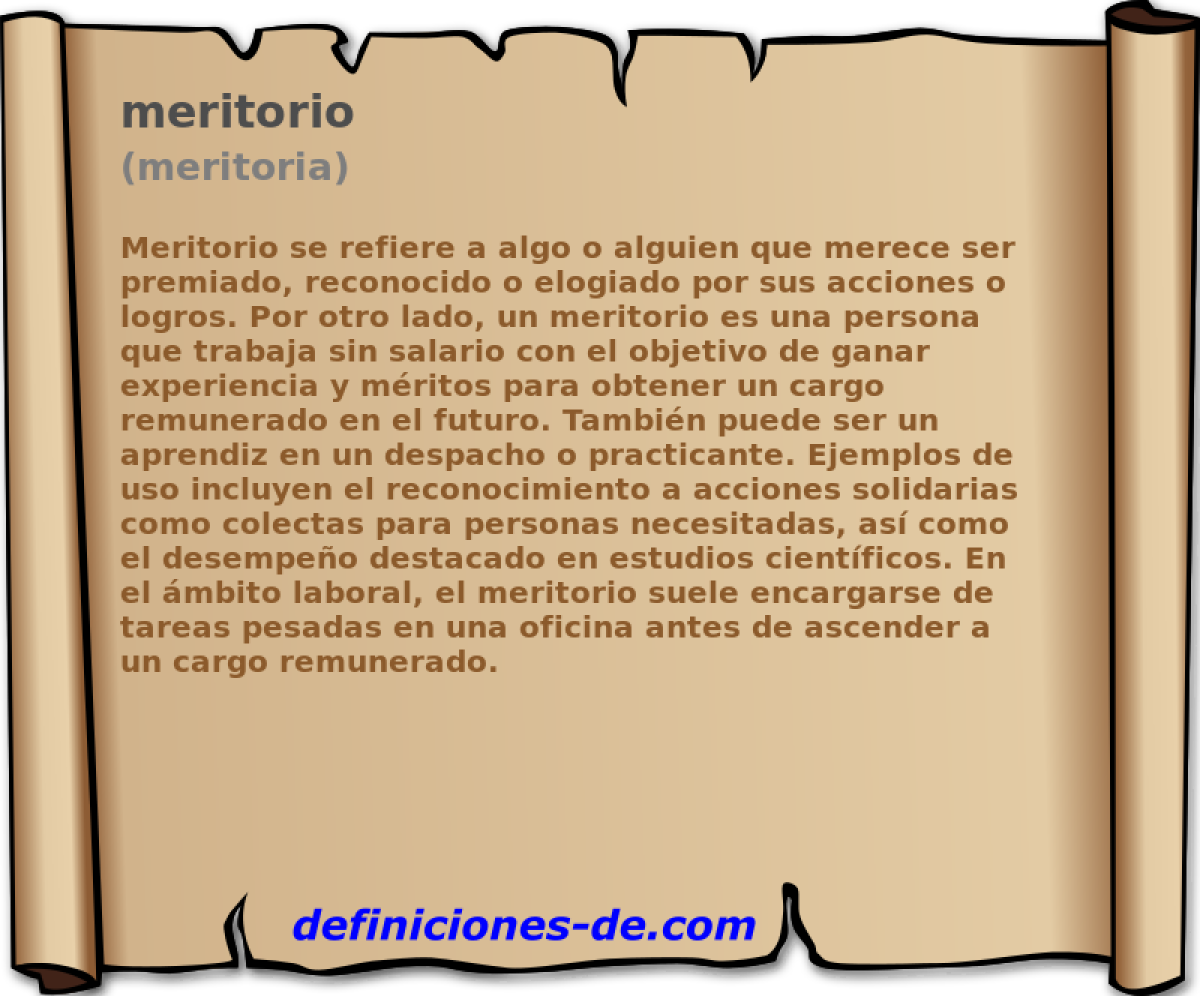 meritorio (meritoria)