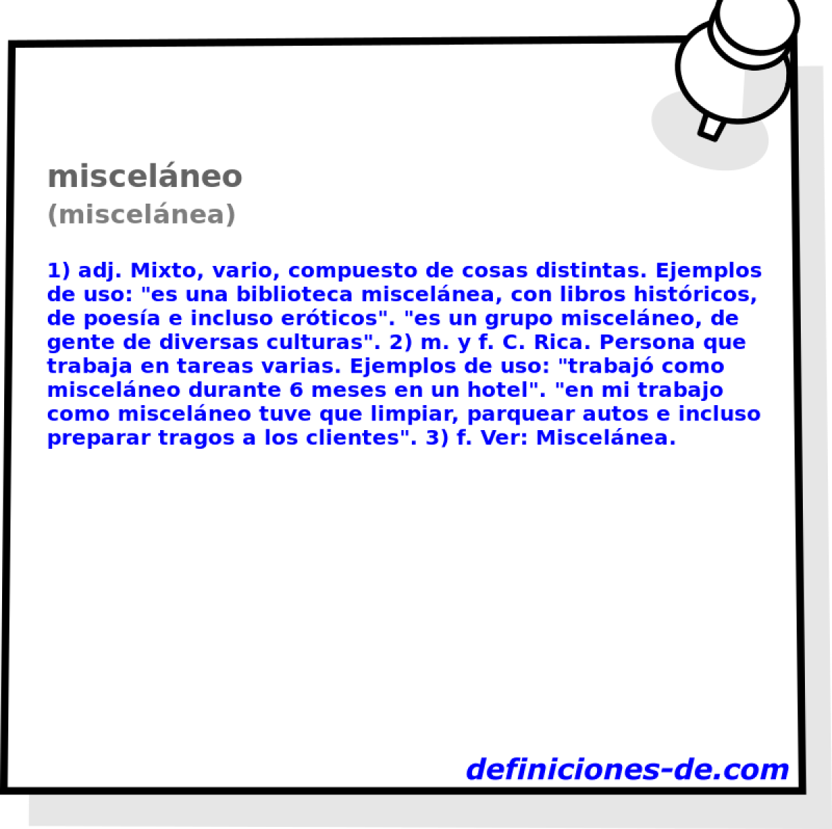miscelneo (miscelnea)