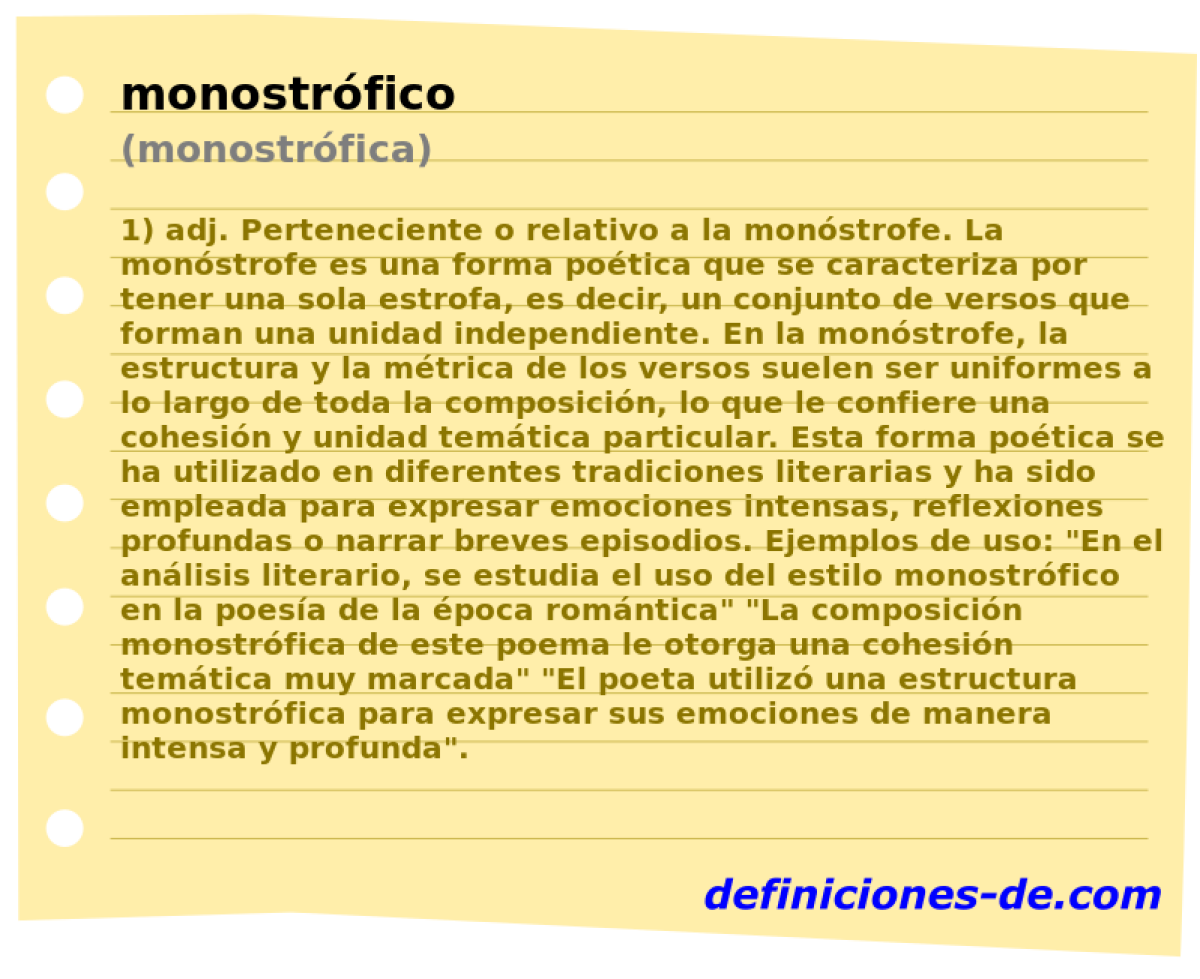 monostrfico (monostrfica)