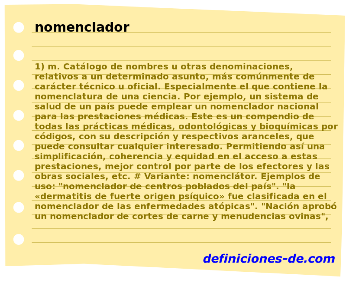 nomenclador 