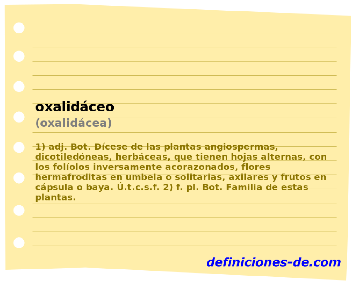 oxalidceo (oxalidcea)
