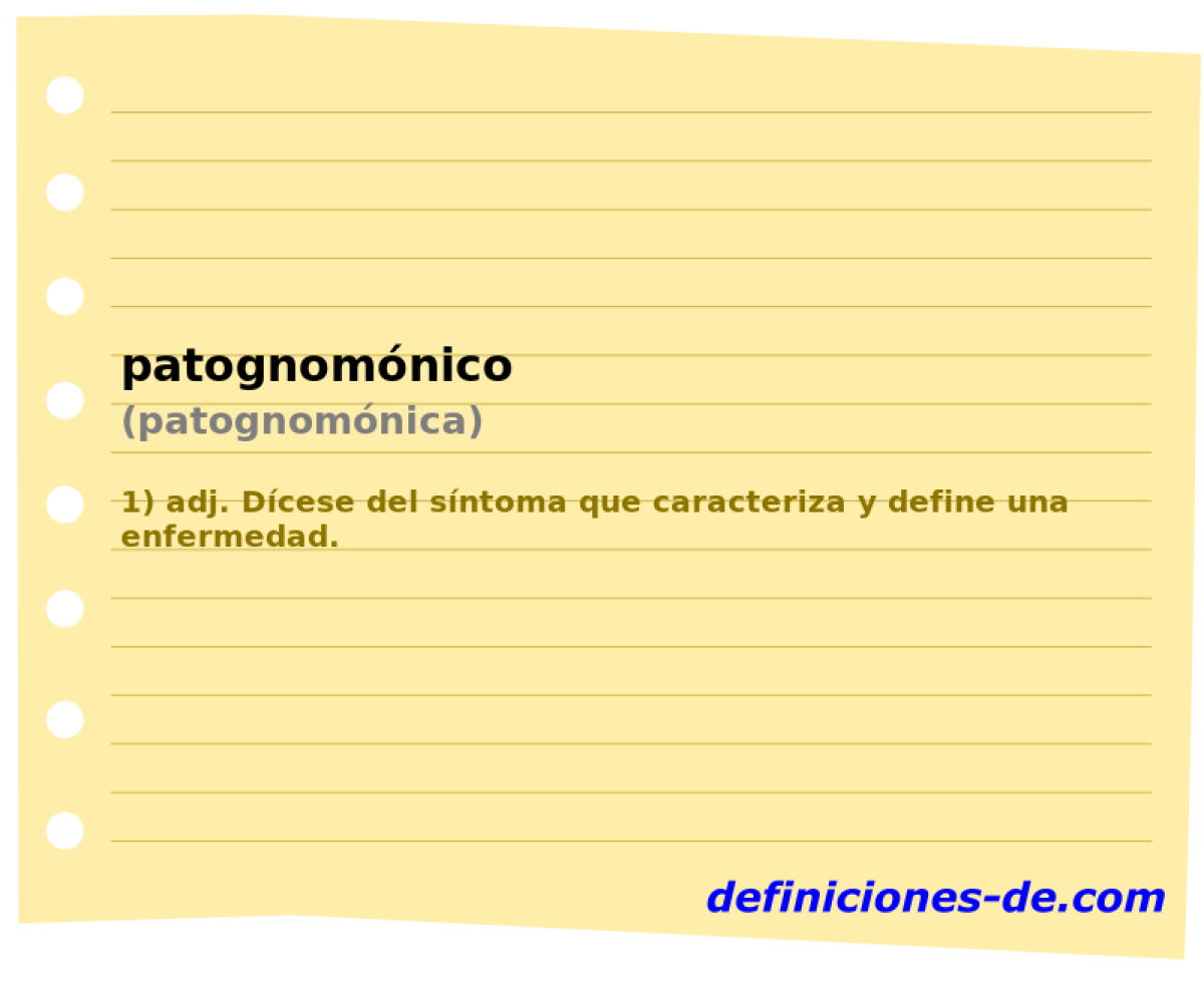 patognomnico (patognomnica)