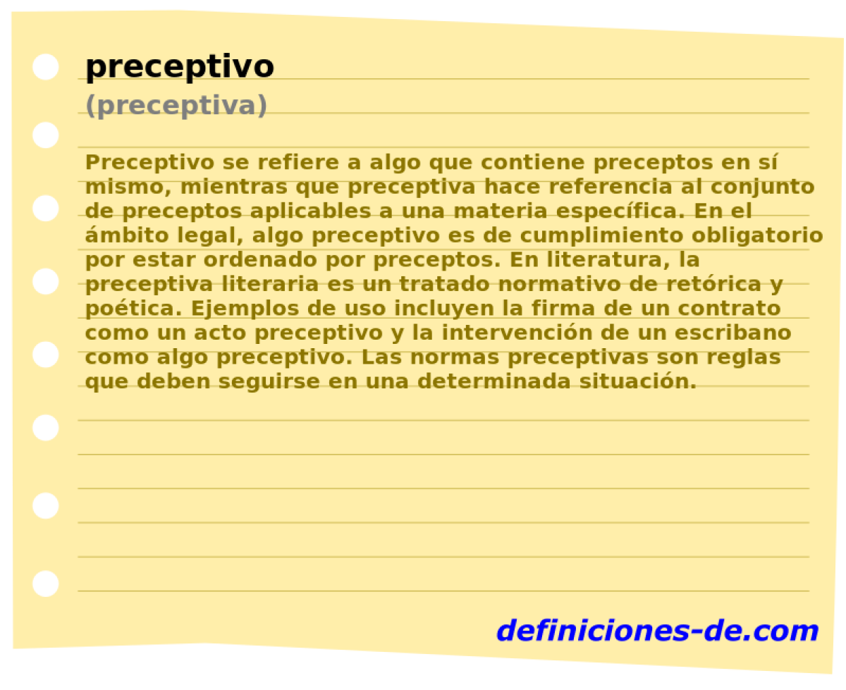 preceptivo (preceptiva)