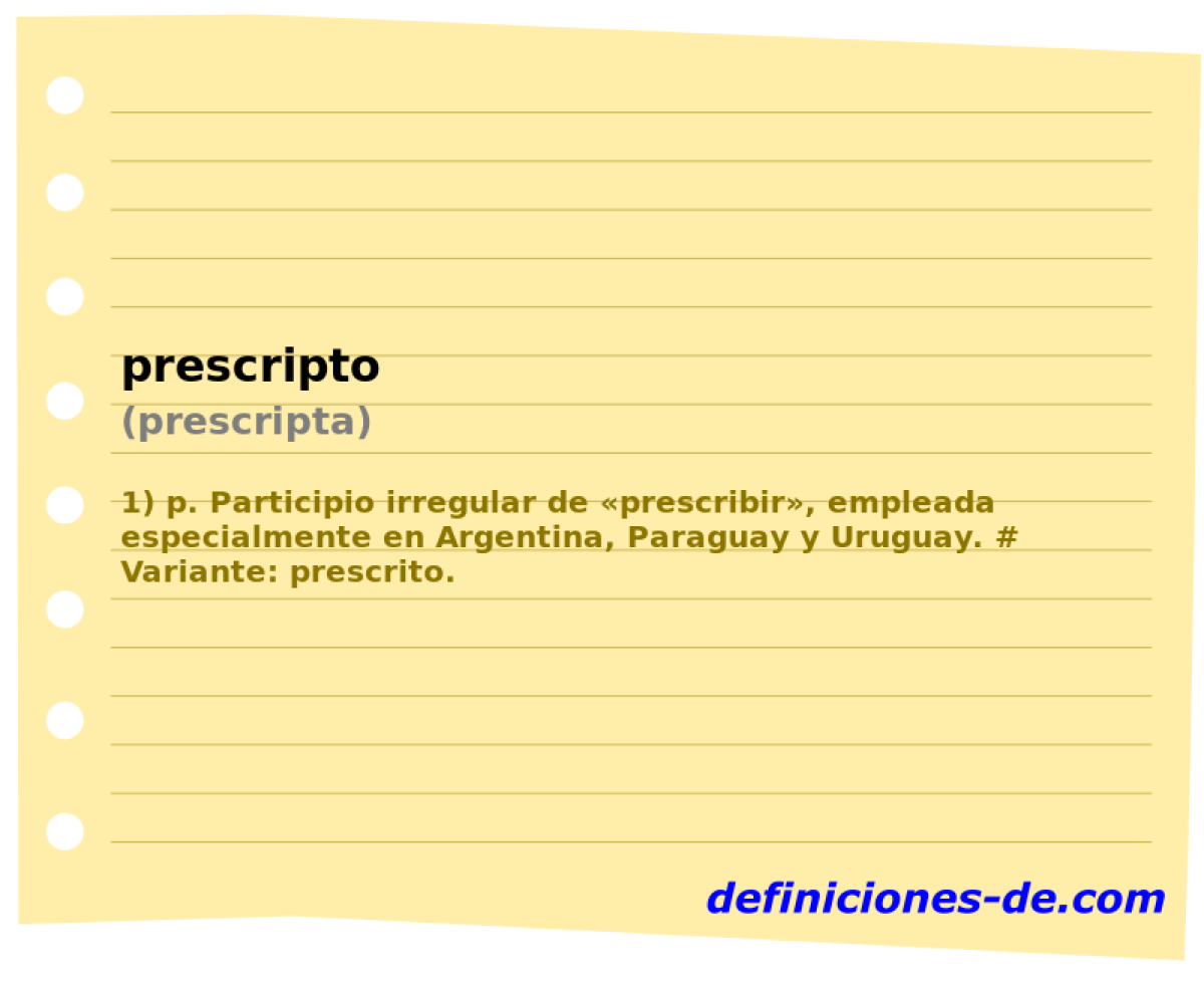 prescripto (prescripta)