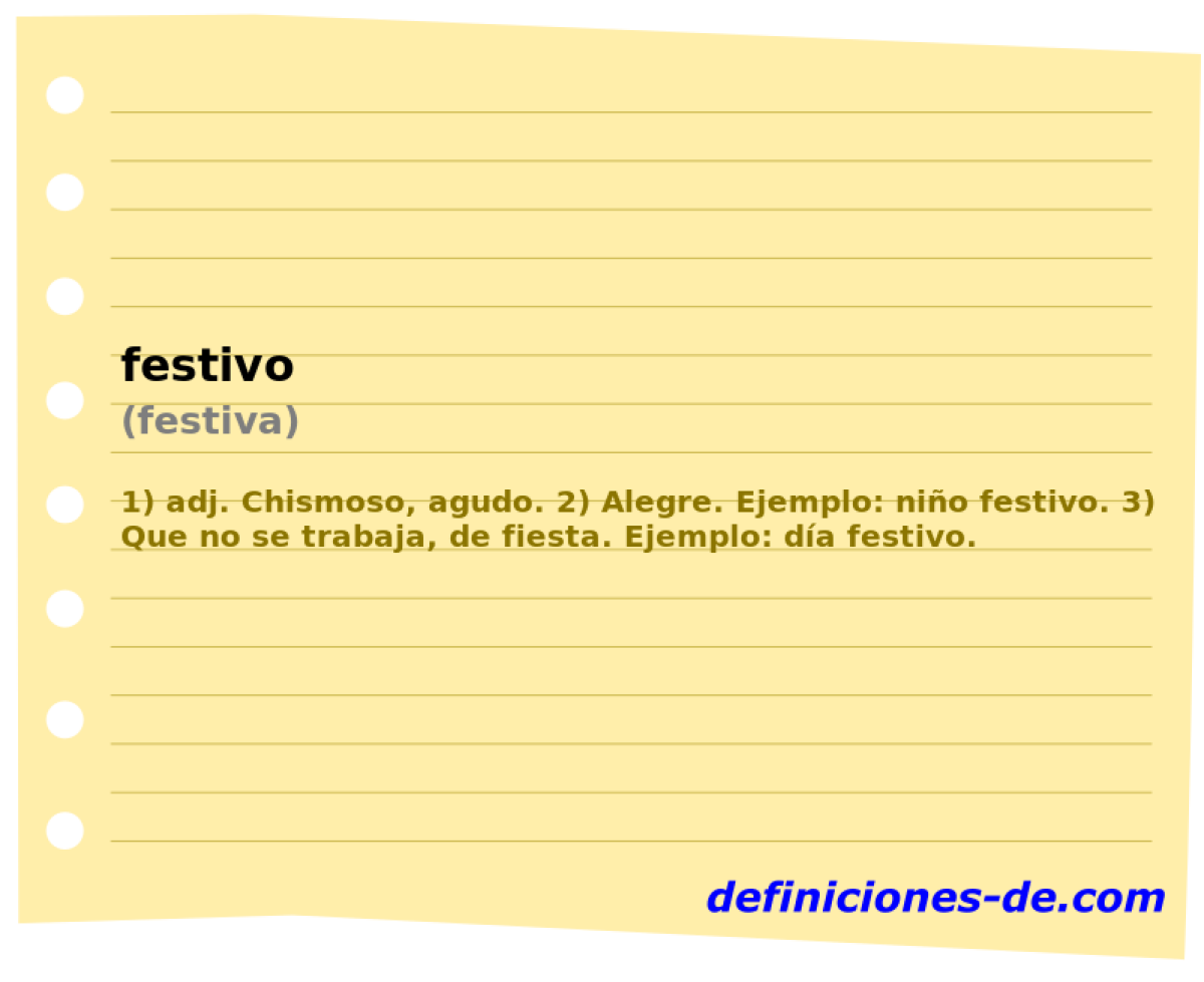 festivo (festiva)