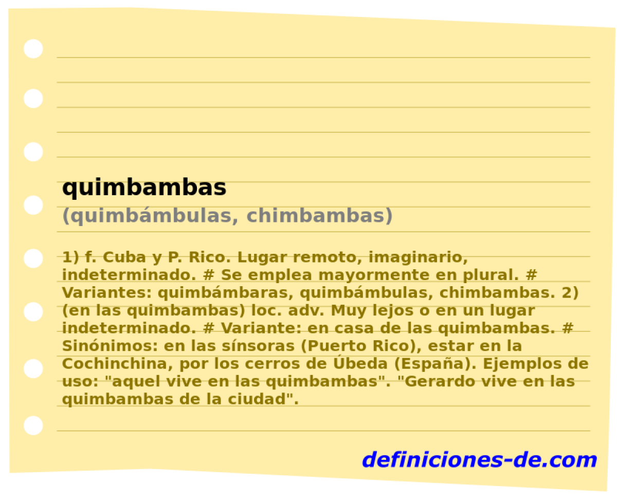 quimbambas (quimbmbulas, chimbambas)
