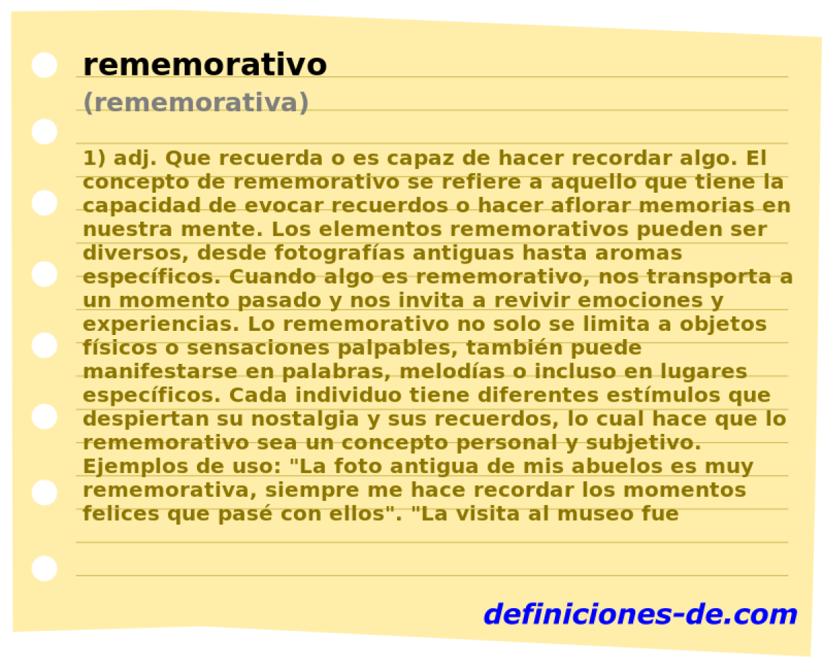 rememorativo (rememorativa)