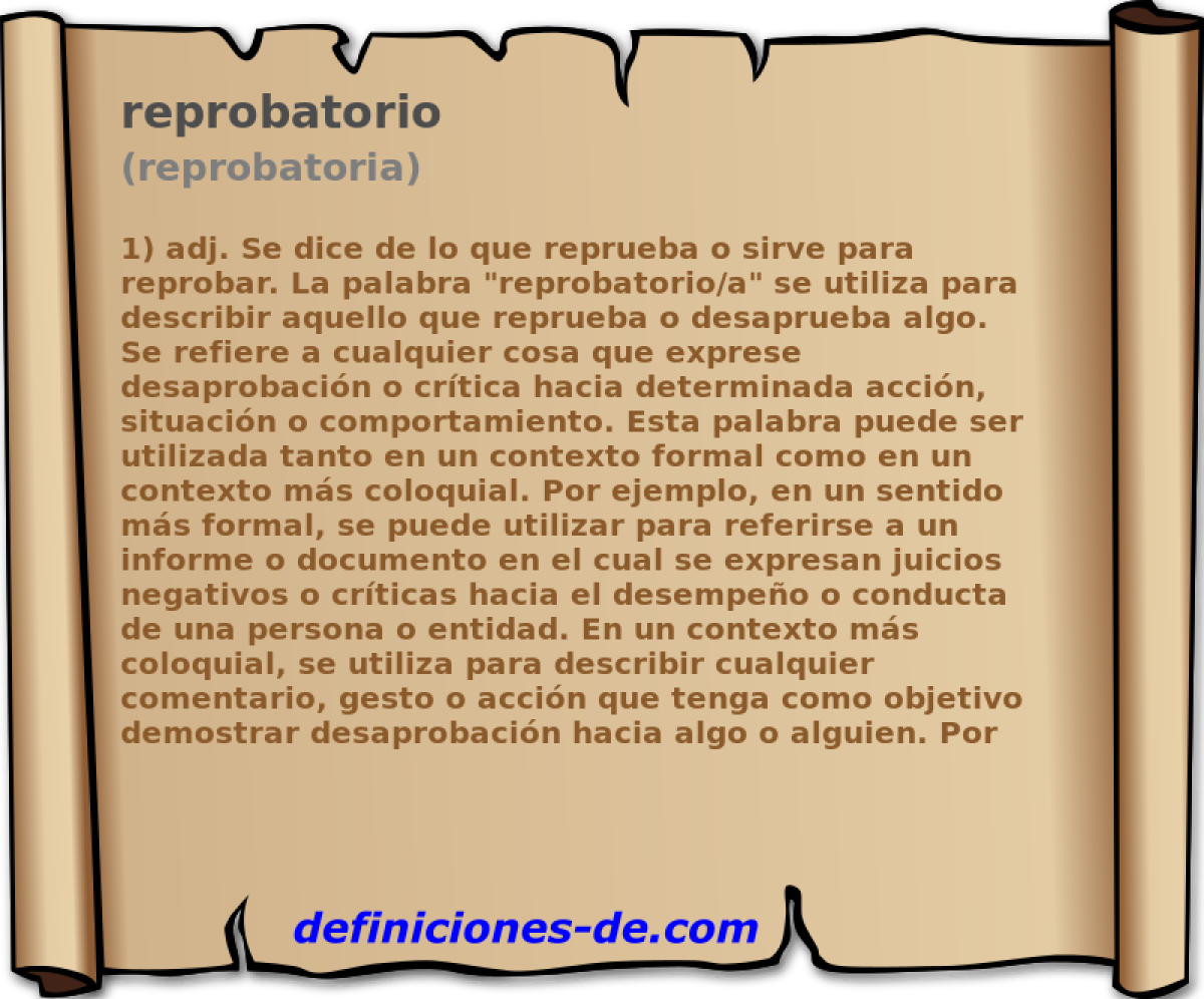 reprobatorio (reprobatoria)