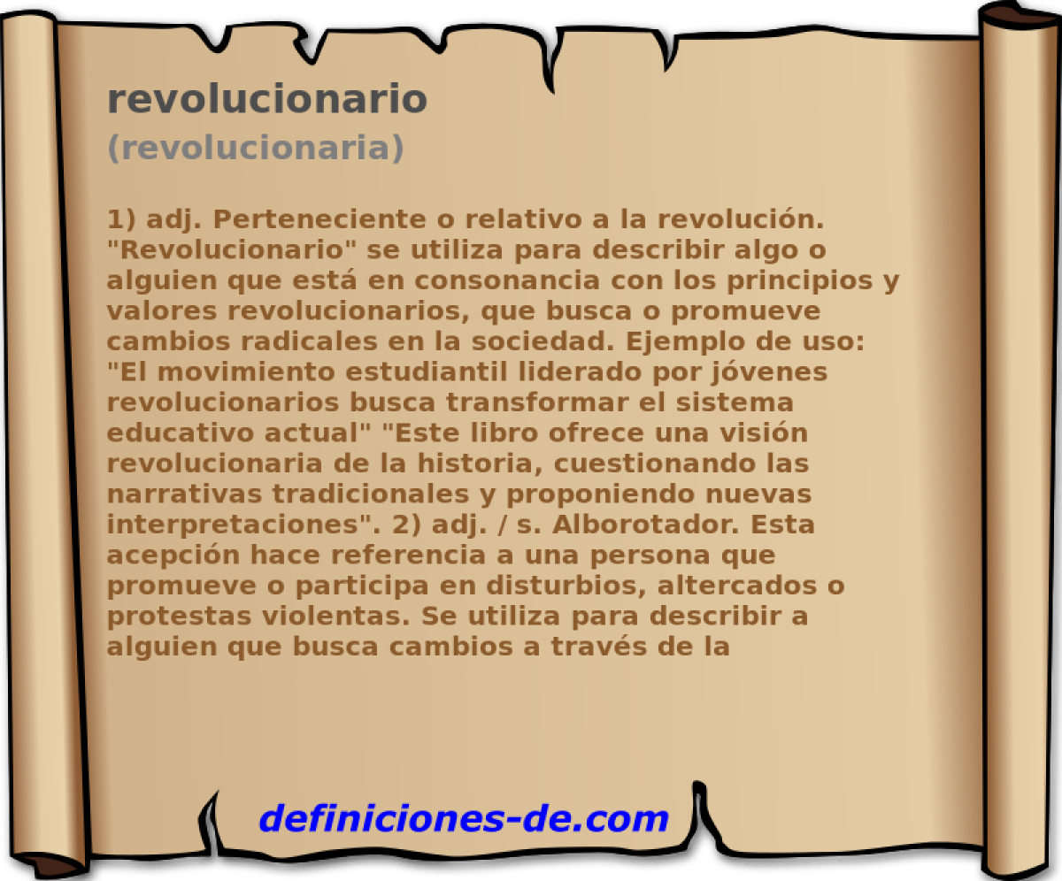 revolucionario (revolucionaria)