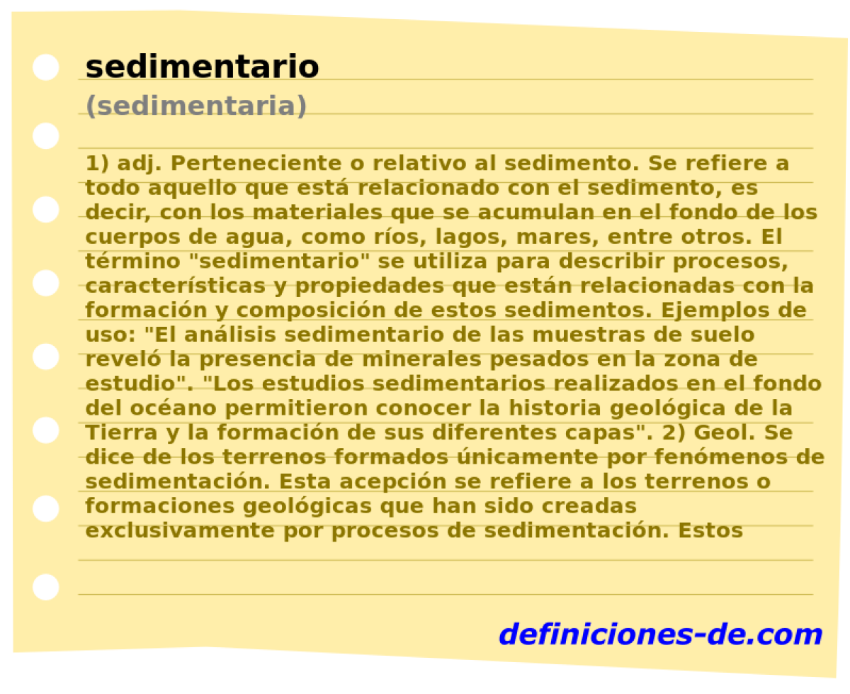 sedimentario (sedimentaria)