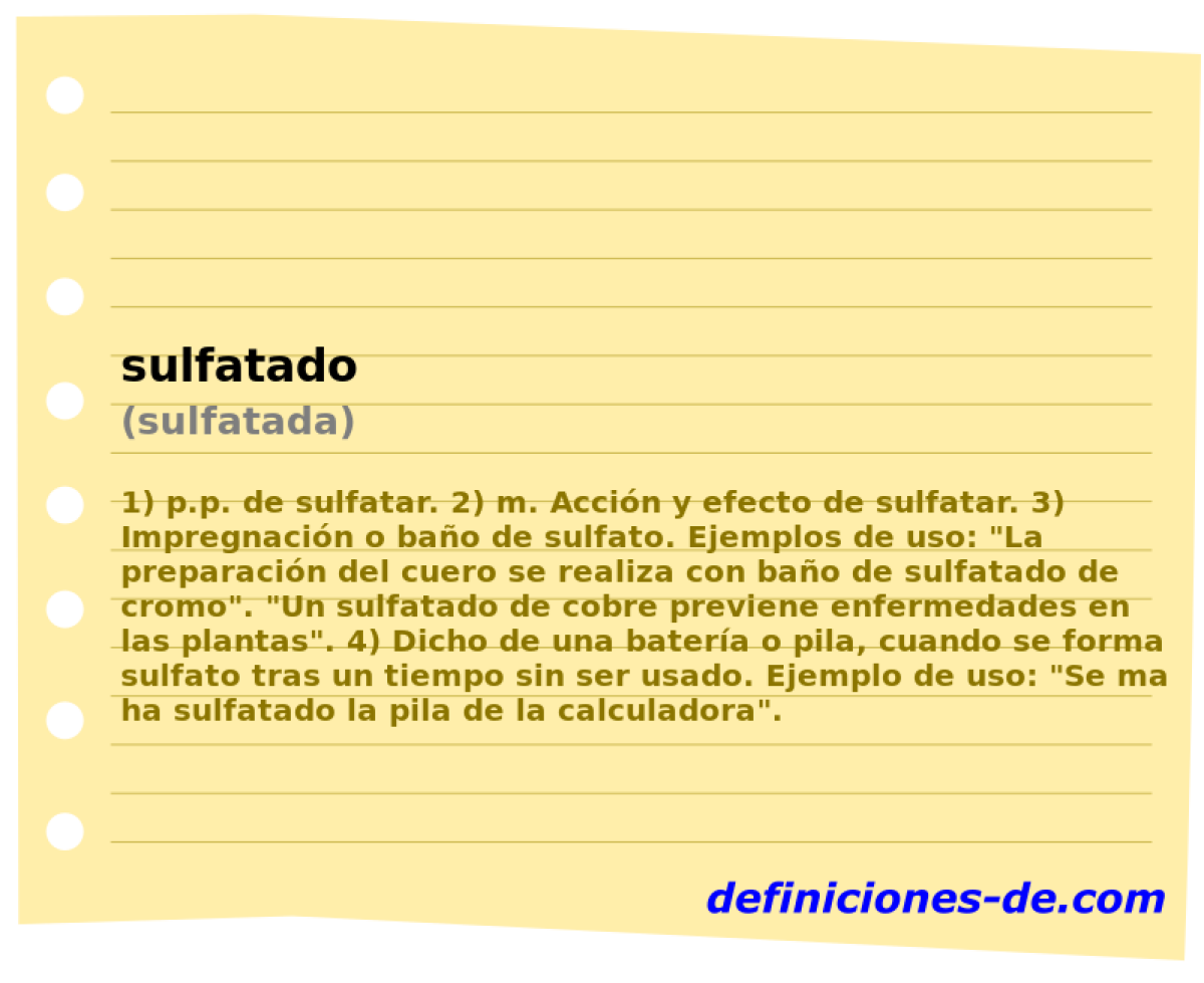 sulfatado (sulfatada)