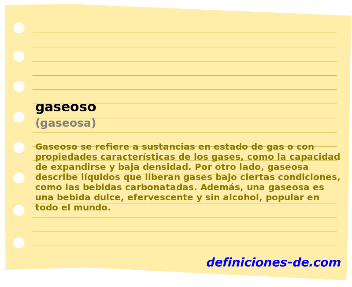 gaseoso (gaseosa)