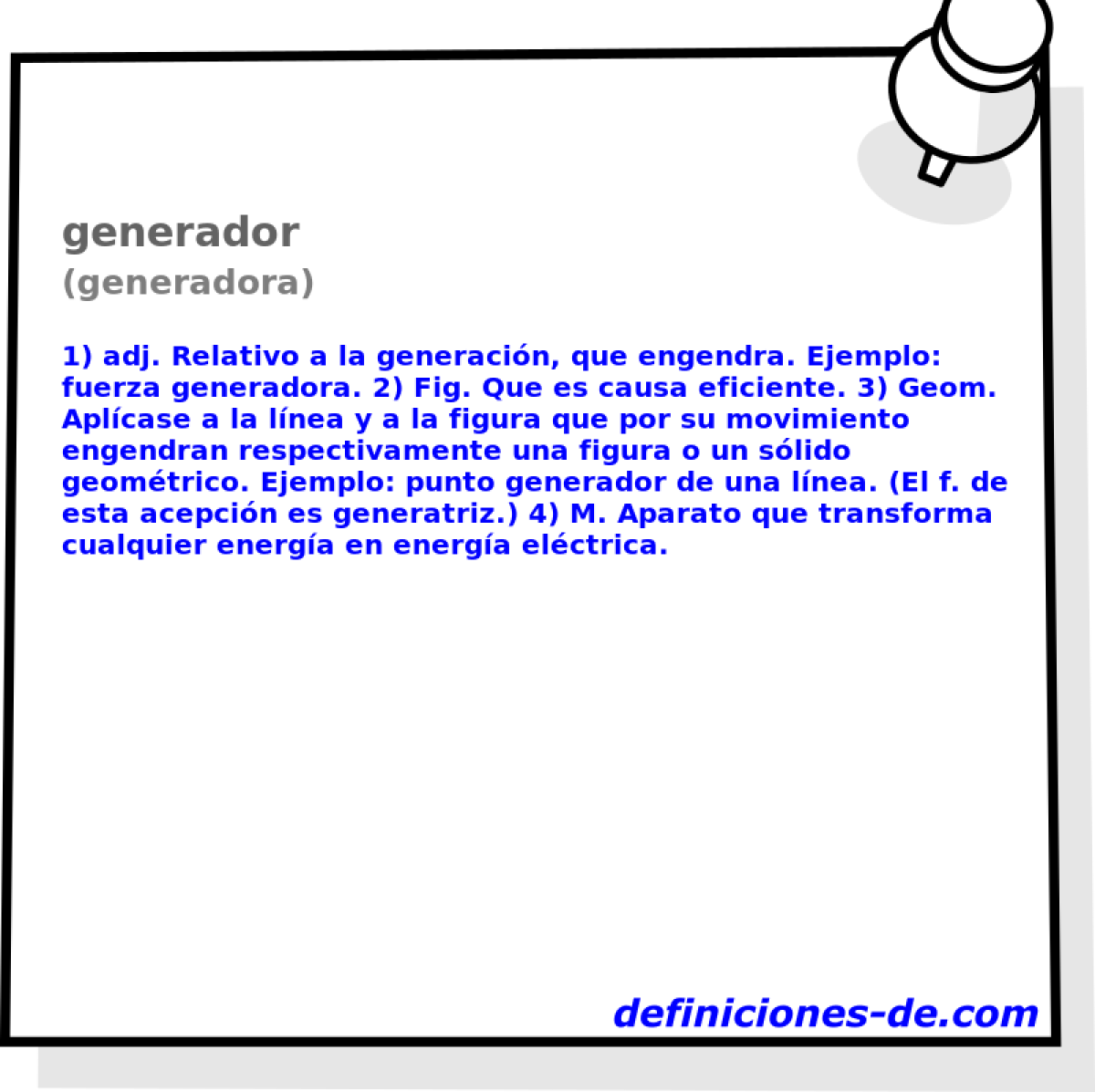 generador (generadora)