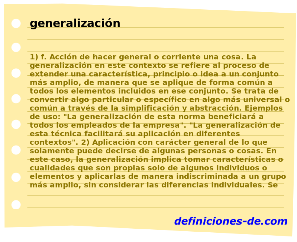 generalizacin 