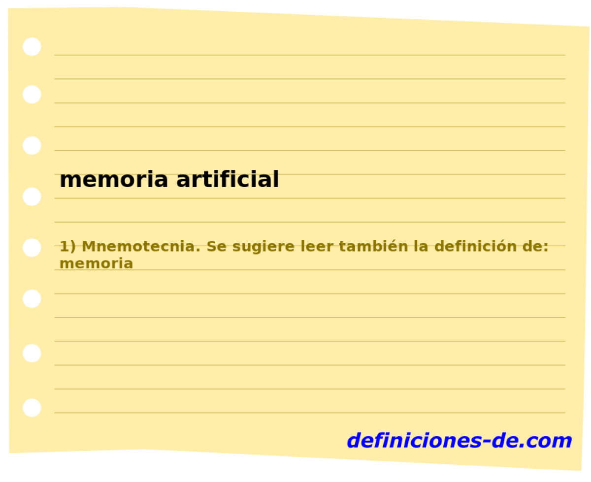 memoria artificial 