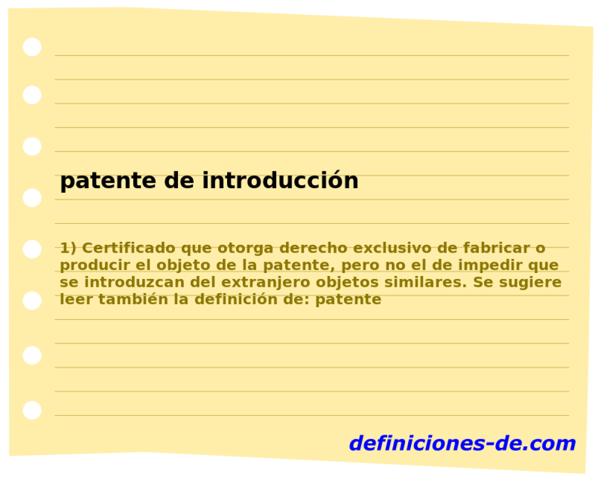 patente de introduccin 