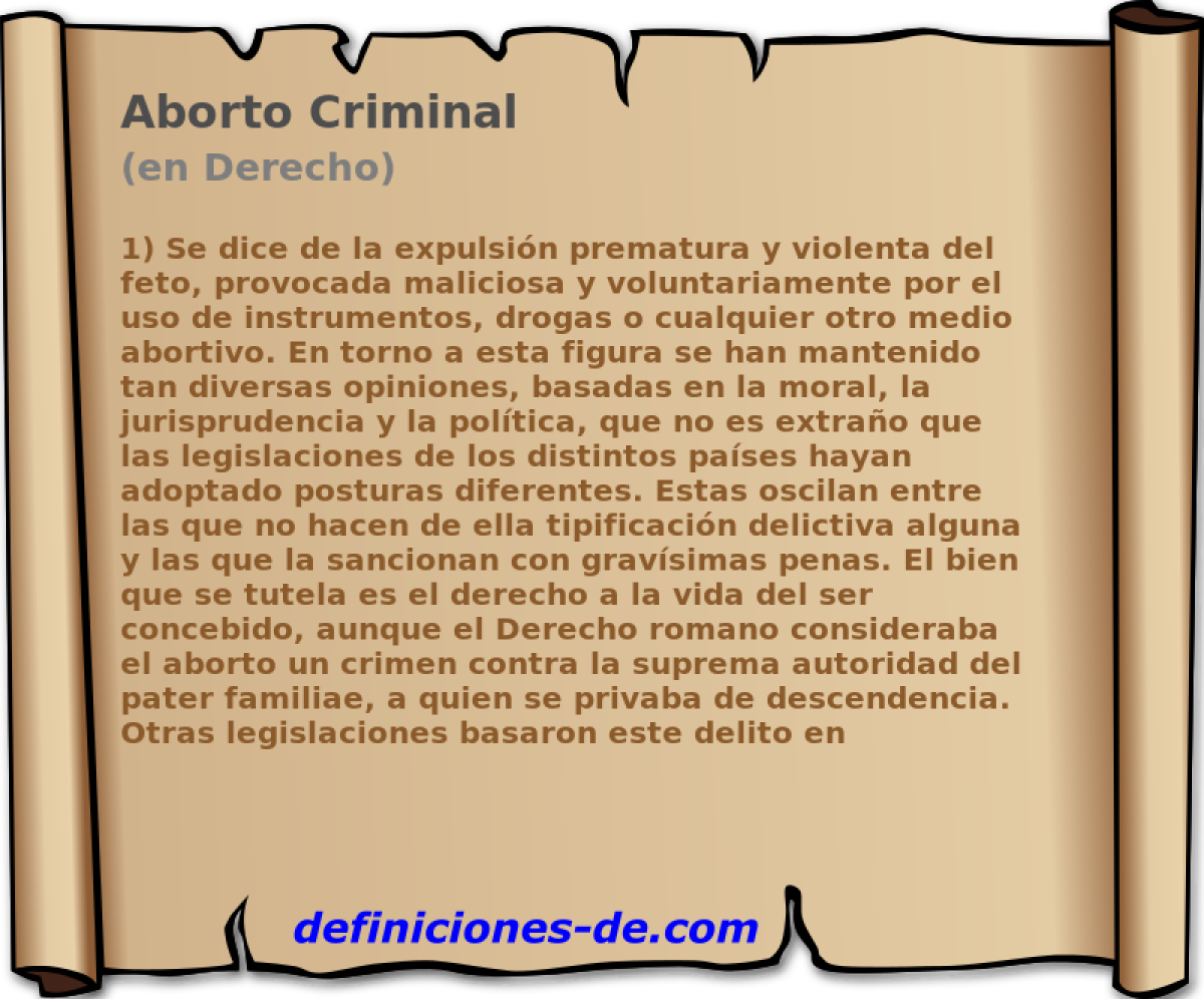 Aborto Criminal (en Derecho)