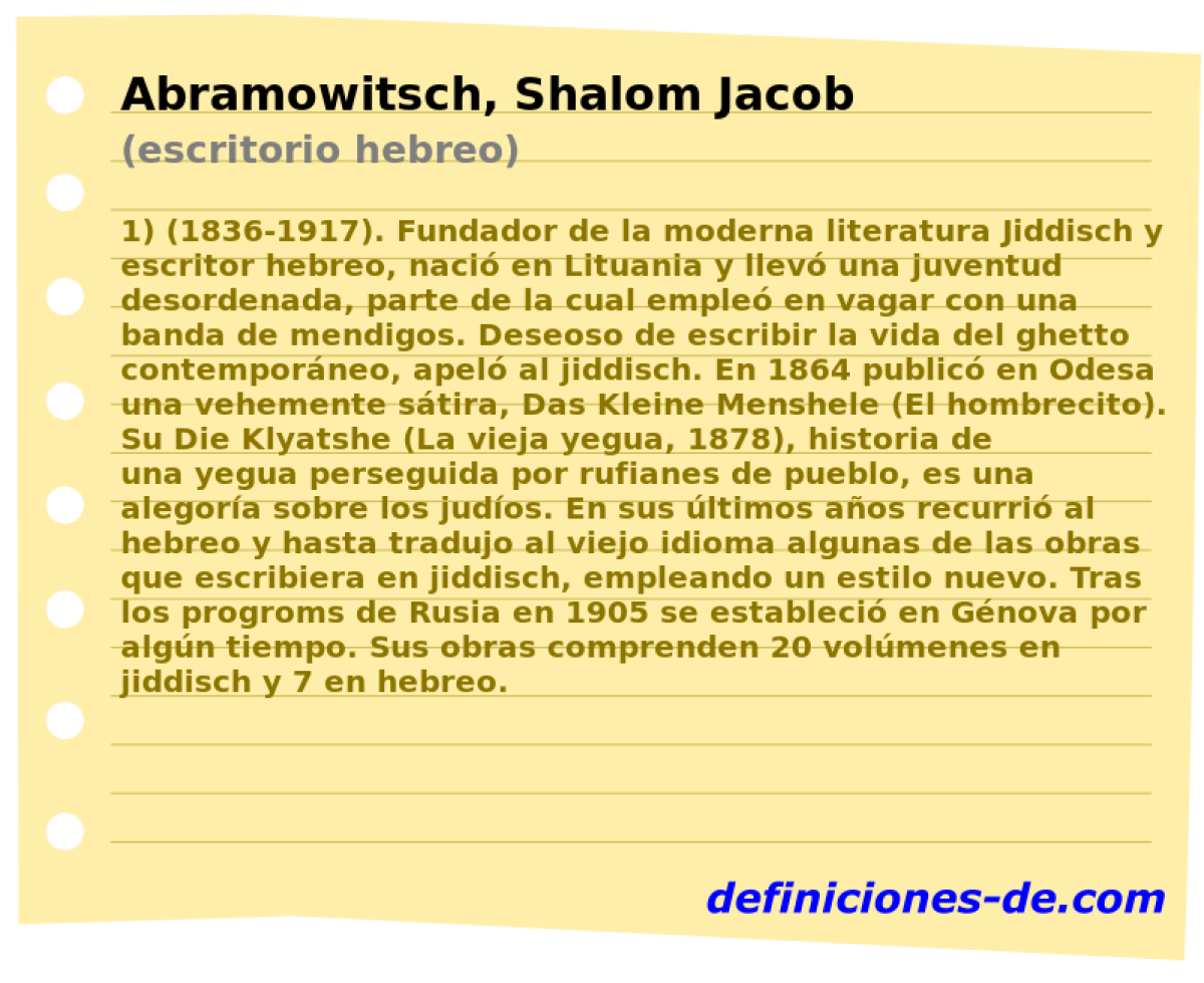 Abramowitsch, Shalom Jacob (escritorio hebreo)