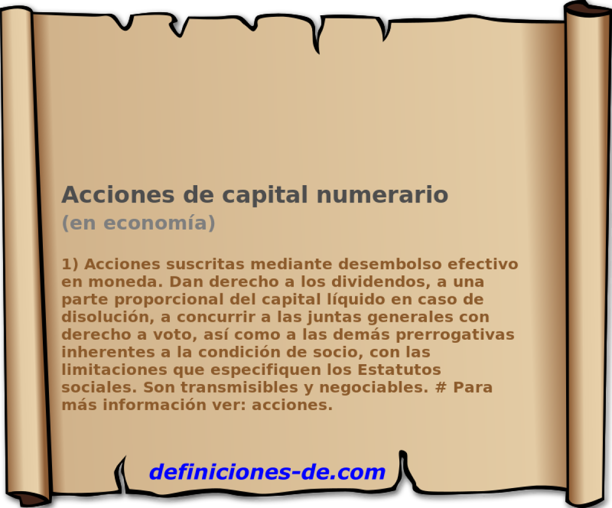 Acciones de capital numerario (en economa)