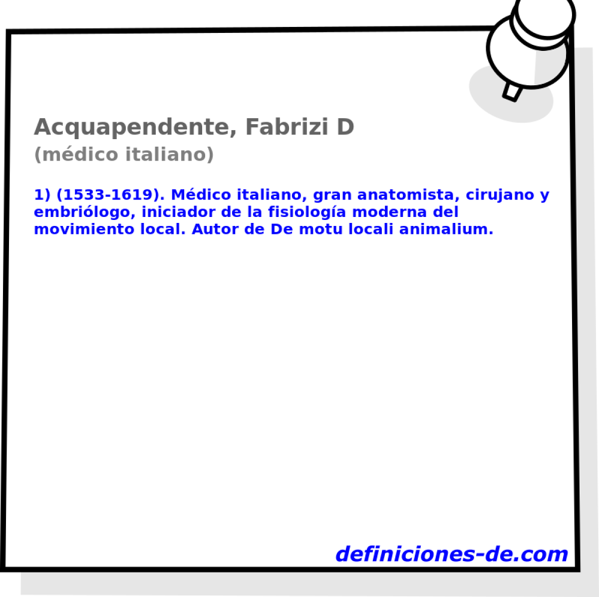 Acquapendente, Fabrizi D (mdico italiano)